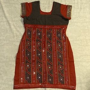 Rust mirror Indian Punjabi Pakistani kurta tunic
